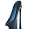 Blue Abstract Glass Vase with Cutout Handle & Elongated Opening